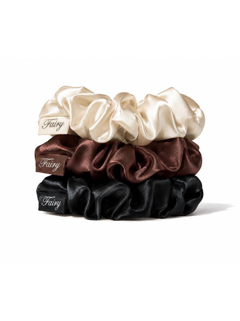 Multi Large Silk Scrunchies